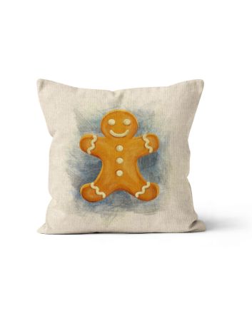 Linen Look Panama Panels, Christmas Gingerbread Man