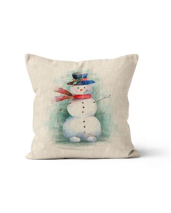 Linen Look Panama Panels, Christmas Snowman