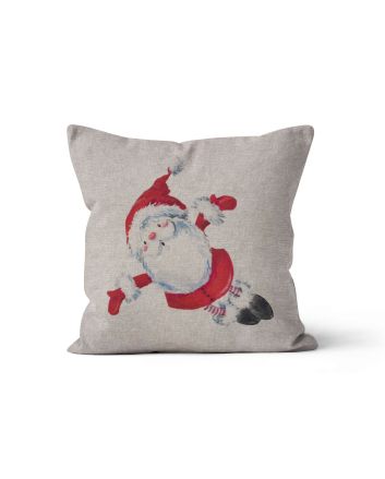 Linen Look Panama Panels, Flying Santa