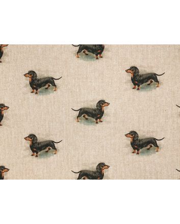 Linen Look Printed Panama, Dachsunds