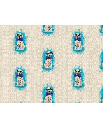  Linen Look Printed Panama, Dalmation Glasses