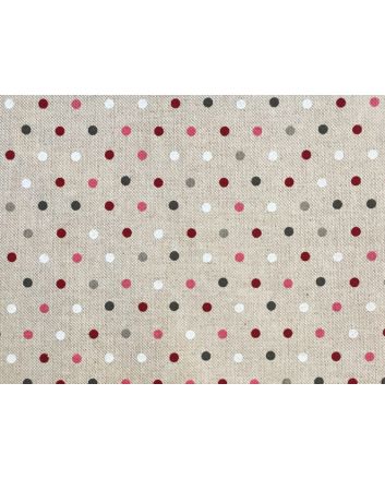 Linen Look Printed Panama, Dots, Berry