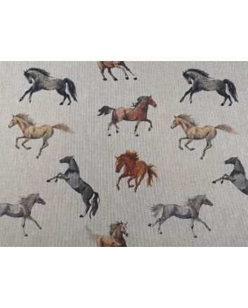 Linen Look Printed Panama, Horse
