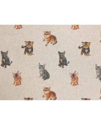 Linen Look Printed Panama, Kittens