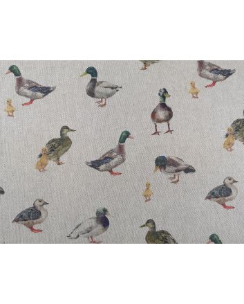 Linen Look Printed Panama, Mallards