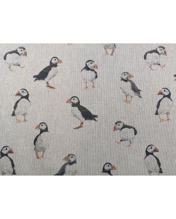 Linen Look Printed Panama, Puffin