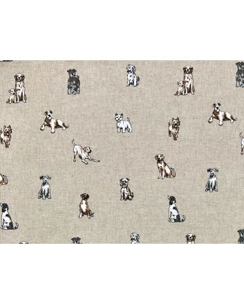 Linen Look Printed Panama, Shabby Dogs