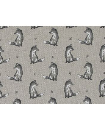 Linen Look Printed Panama Country Animals, Fox