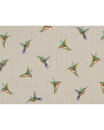 Linen Look Printed Panama Hummingbirds