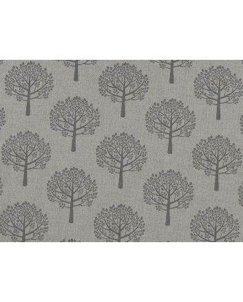 Linen Look Printed Panama Mulberry Trees, Grey