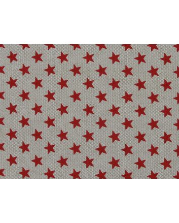 Linen Look Printed Panama Stars, Red