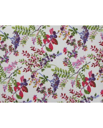 Lingonberry Cotton Poplin Print, Ivory