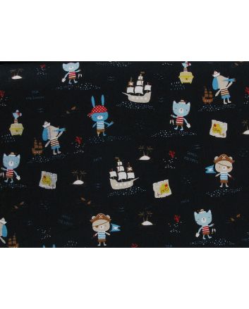 Little Pirates Organic Cotton Print, Navy