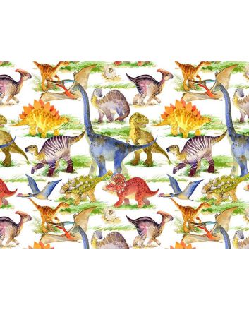 Lost World Dinosaurs Cotton Print