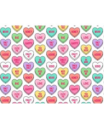 Love Hearts Cotton Print, White