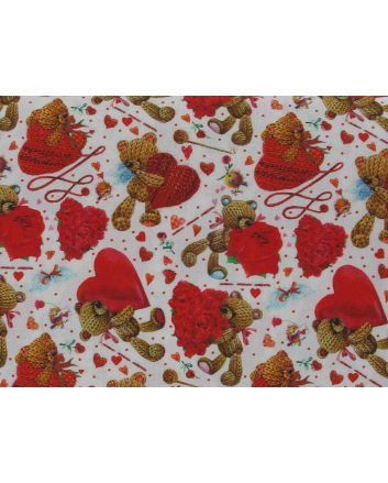 Love Knit Bear Cotton Print