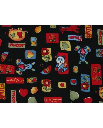 Love Toy Cotton Poplin Print, Black