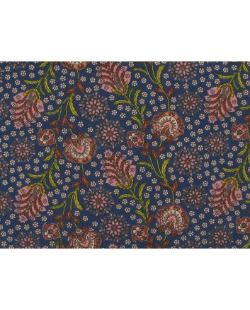 Mandary Floral Cotton Print, Navy