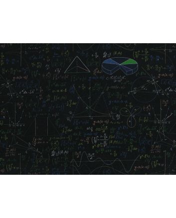 Math Equations Cotton Print, Black