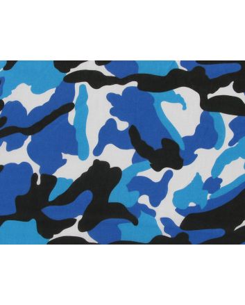 Maxi Camoflauge Polycotton Print, Atlantic