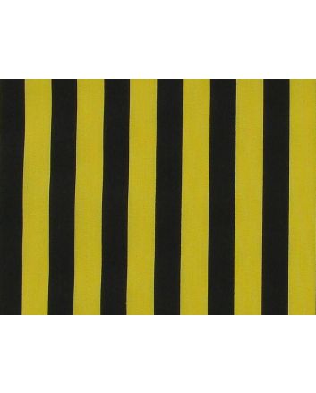 Medium 1cm Stripe Polycotton, Yellow and Black