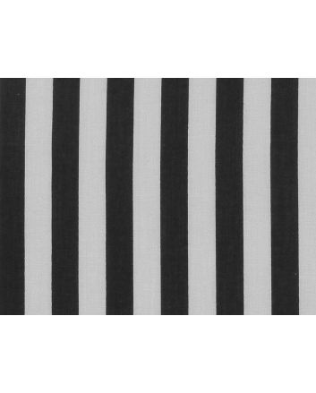 Medium 1cm Stripe Polycotton Print, Black