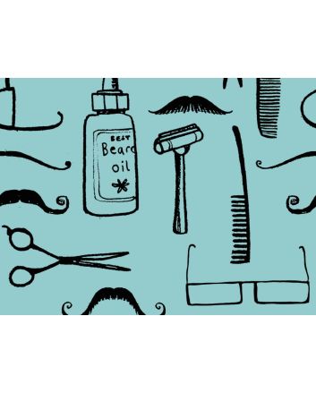 Mens Grooming Cotton Print, Barber Shop