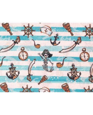 Merboys Cotton Print, Pirate Stripe