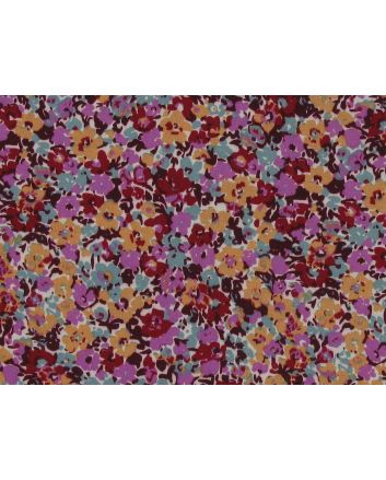 Merry Daisy Field Soft Viscose Poplin, Fuchsia