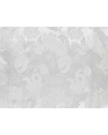 Metallic Brocade Flowers - Silver