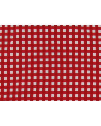 Mini Christmas Check Cotton Print, Red