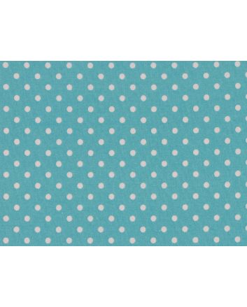 Mini Dots Cotton Poplin Print, Pale Turquoise