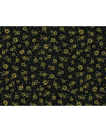 Mini Hibiscus Cotton Poplin Print, Black