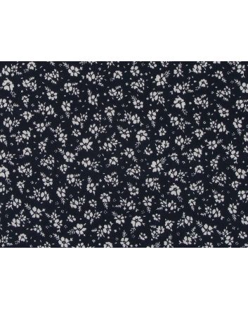 Mini Hibiscus Cotton Poplin Print, Navy
