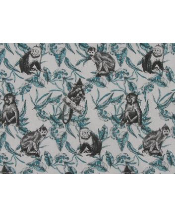 Mini Monkey Cotton Print, Green