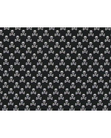 Mini Skull And Crossbones Cotton Poplin Print, Black