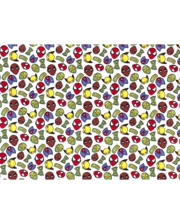 Mini Superheroes Cotton Poplin, White