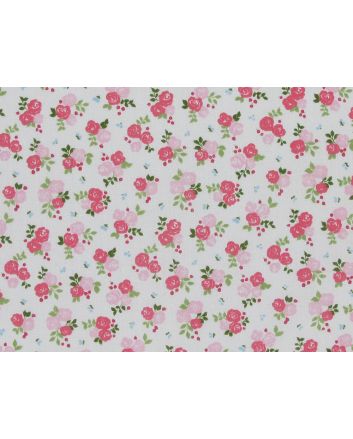 Mini Triple Rose Polycotton Print, Pink