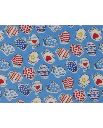 Mittens Polycotton Print, Blue