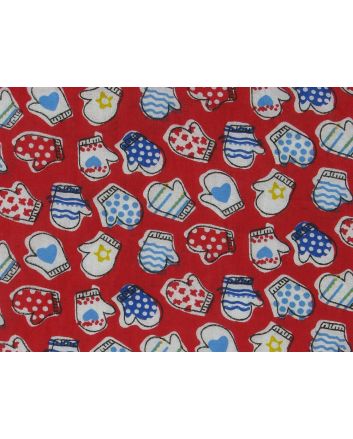 Mittens Polycotton Print, Red