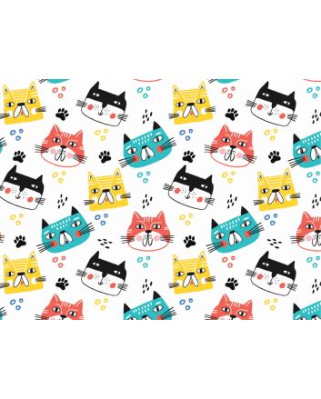 Mochis Kitty Cotton Print, Faces
