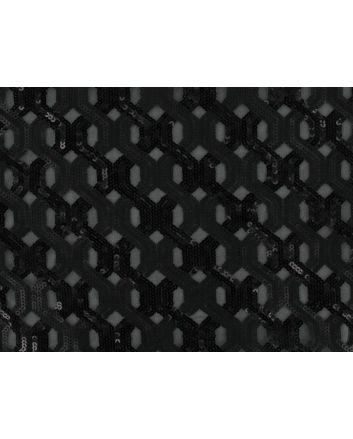 Modern Chain Sequin Tulle, Black