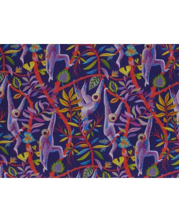 Monkey Business Cotton Print, Purple