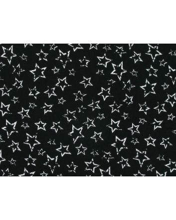 Mono Stars Viscose Print, Black