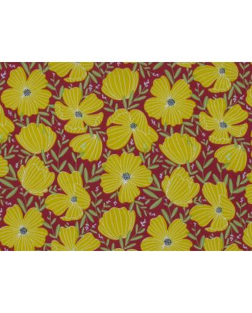 Morris Floral Polycotton Print, Wine