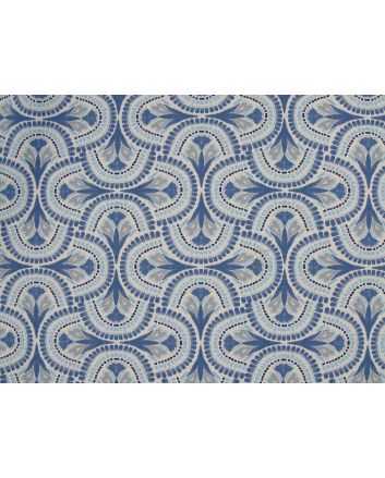 Mosaic Flow Cotton Curtain Fabric, Indigo
