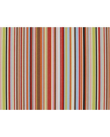 Multi Stripe Cotton Poplin Print, Tangerine