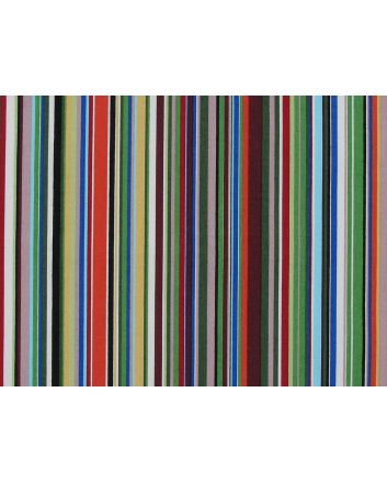 Multi Stripe Cotton Poplin Print, Woodland
