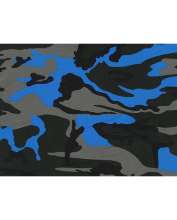 Neon Camouflage Cotton Jersey, Blue