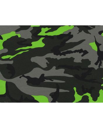 Neon Camouflage Cotton Jersey, Green